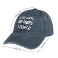 thumbnail image 2 of I Like Cats And Coffee And Maybe 3 People Navy Hat Adjustable Funny Fashion Unisex Baseball Cap for Men Women, 2 of 7