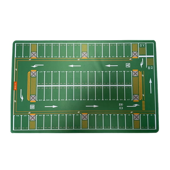 1/64 Tapete de estacionamiento para diorama, tapete antideslizante para escritorio, miniatura enrollada para fotos Verde