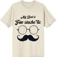 thumbnail image 3 of My Dad Is Fan-Tache-Tic Dad Jokes for Father's Day Men's Natural Crew Neck Short Sleeve Tee-XL, 3 of 4