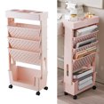 thumbnail image 4 of Multilayer Capacity Rotatable Removable Plastic Movable Bookshelf with Wheel, Compact Size for Study Office Conference Room Use, 4 of 8
