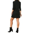 thumbnail image 3 of INSPIRE CHIC Women's Knit Dress 3/4 Sleeve Loose Turtleneck Pullover Sweater Fall Winter Mini Dress with Pockets L Black, 3 of 6