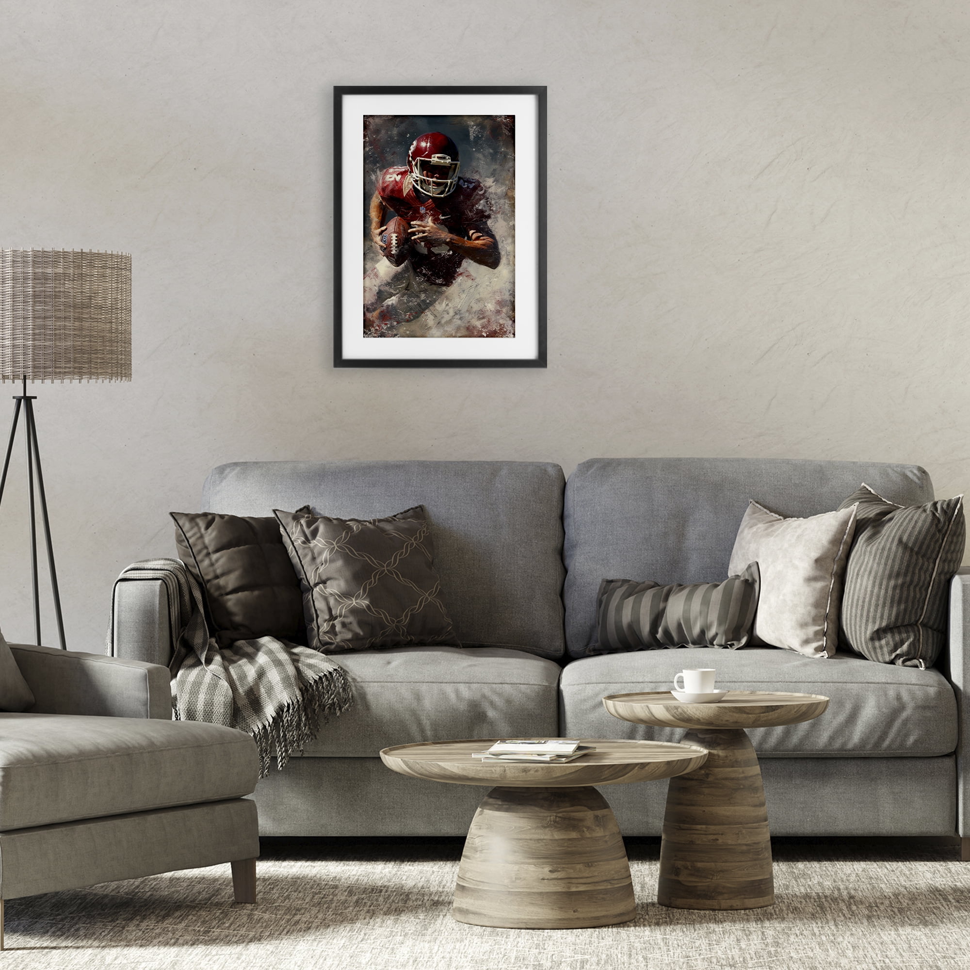 Stupell Industries Eye On The End Zone Black Framed Print Under Glass, design by Ray Powers