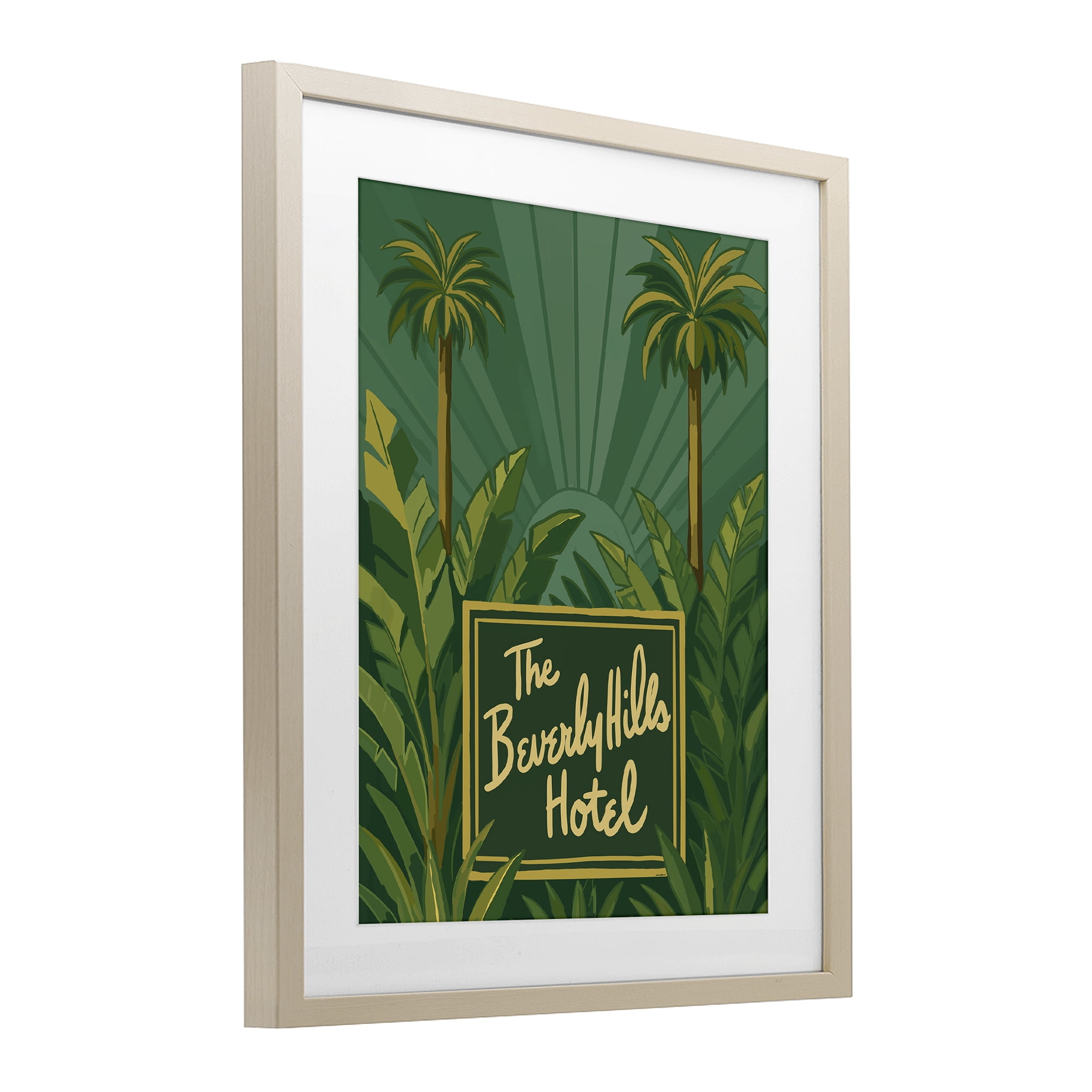 Stupell Industries Retro Beverly Hills Hotel Birch Framed Print Under Glass, design by Amelia Noyes