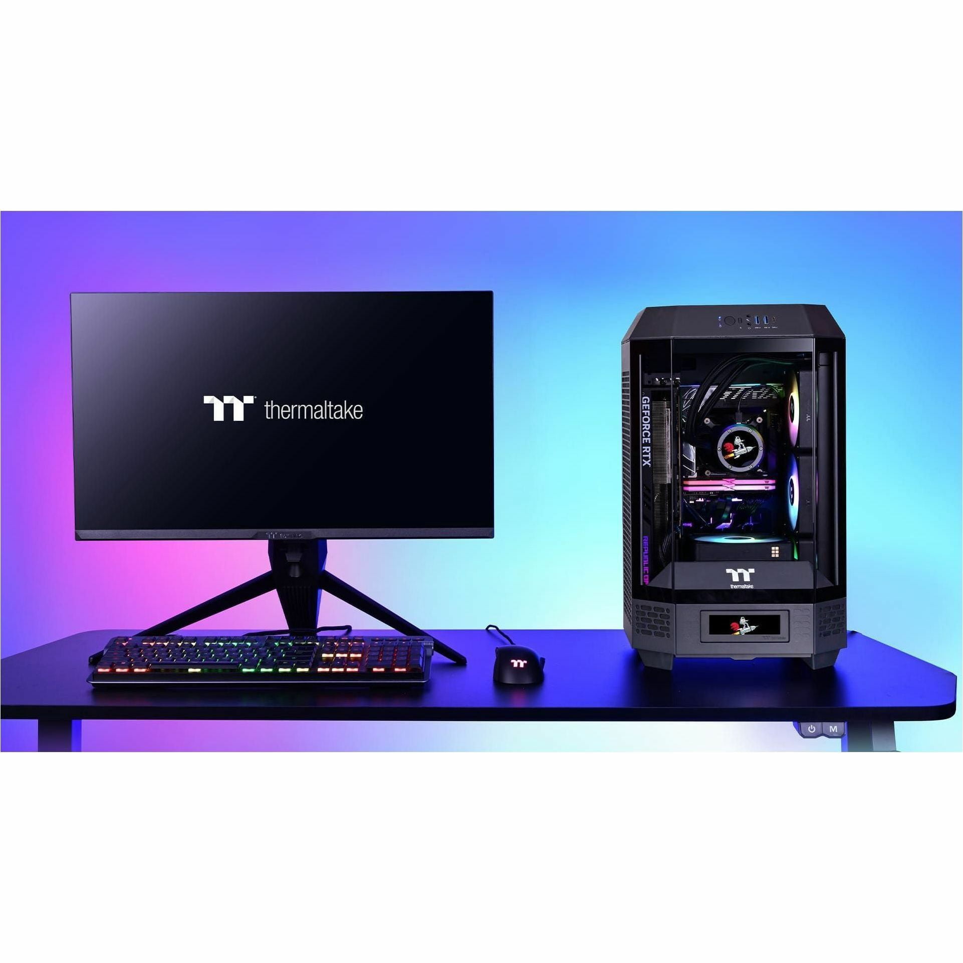 Thermaltake Tower 250 Black Mini-ITX Mini Tower 2x120mm CT Fans Included 360mm Radiator Support 360mm GPU Clearance Dual Chamber CA-1Z9-00S1WN-00