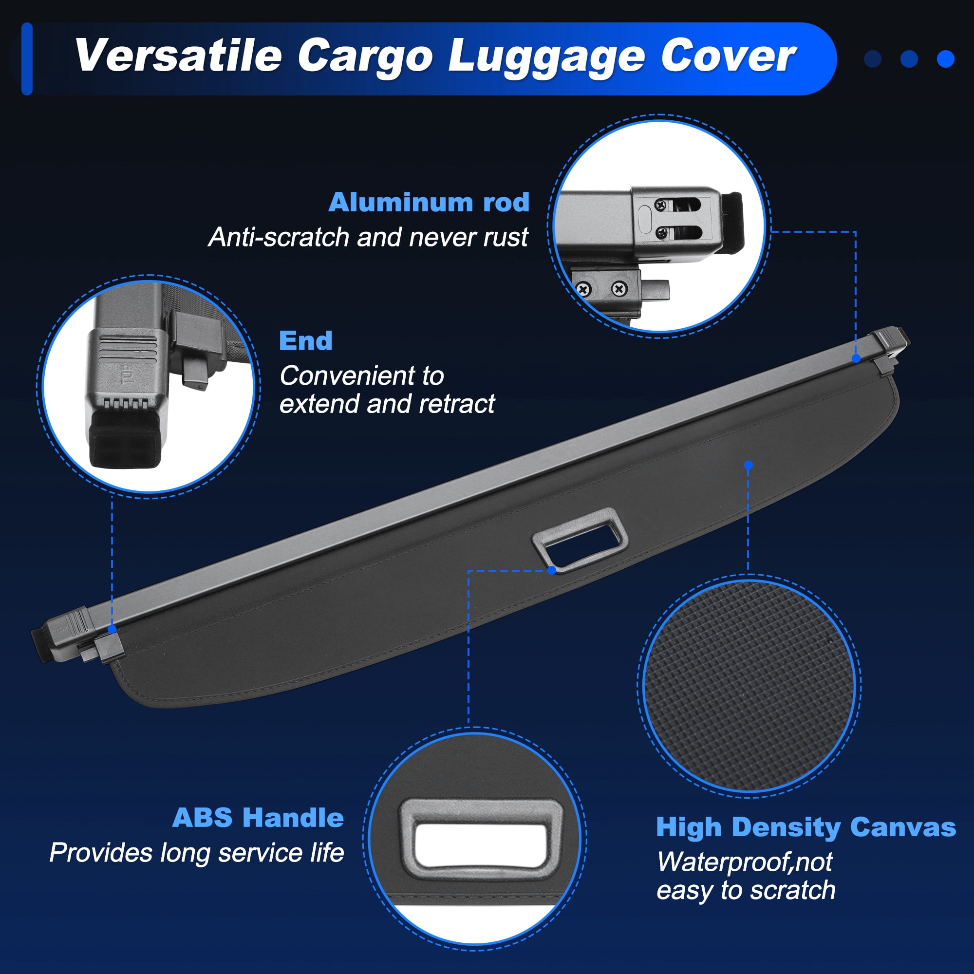 Unique Bargains Cargo Cover for Nissan Murano 2025 2026 Trunk Cover Retractable Shade