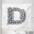 thumbnail image 1 of Letter D Tapestry, Soccer Balls in the Form Alphabet Retro Monotone Arrangement, Fabric Wall Hanging Decor for Bedroom Living Room Dorm, 5 Sizes, Black and White, by Ambesonne, 1 of 1