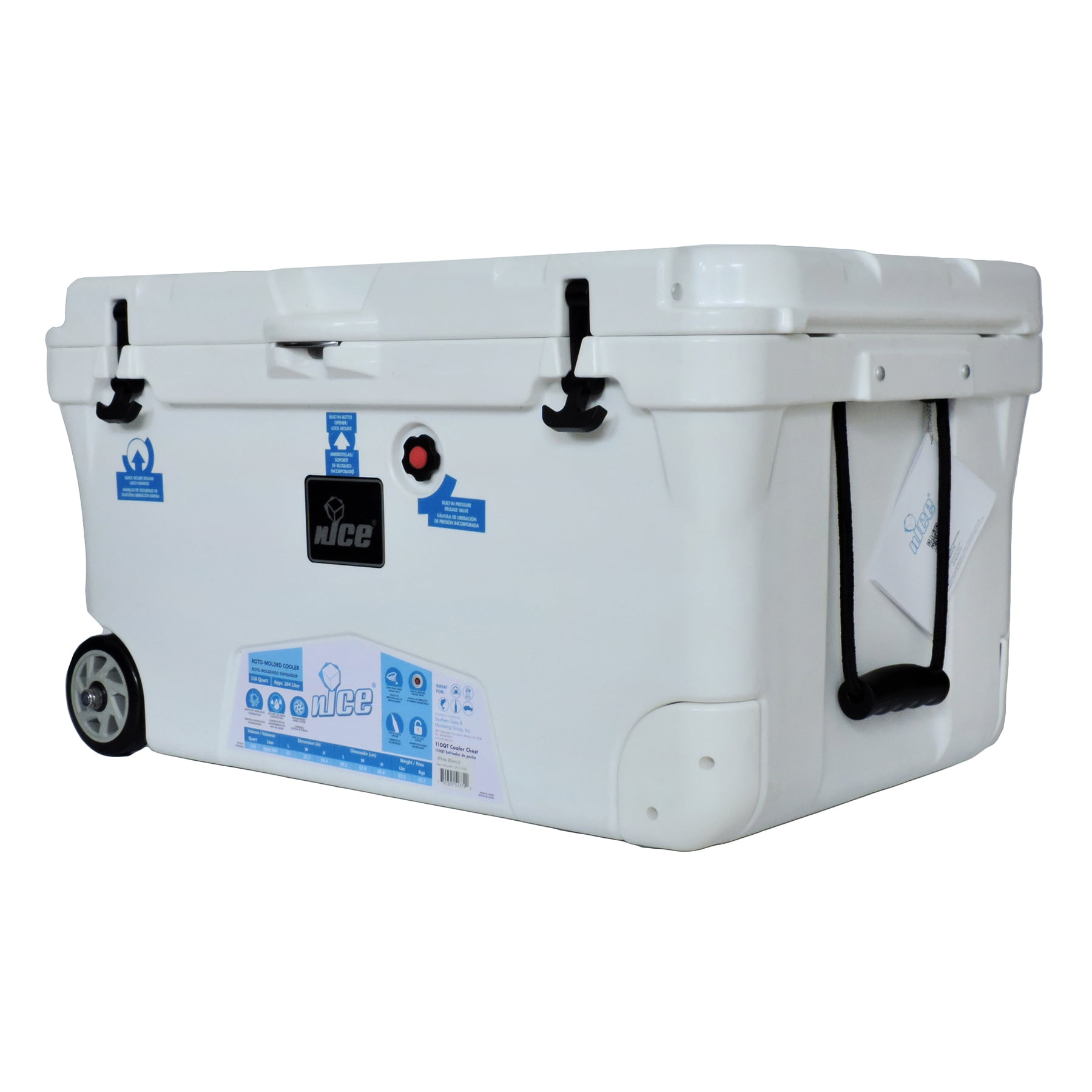 Nice CLF517790 110 qt. White Wheeled Cooler