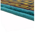 thumbnail image 2 of Modefa Turkish Islamic Luxury Prayer Carpet | Rolled Velvet Kilim Rug | Free Prayer Cap Kufi & Beads | Orange & Turquoise Labyrinth, 2 of 7