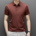 thumbnail image 3 of Men's Summer Polo Neck Ice Silk Casual Plaid T-shirt, 3 of 7
