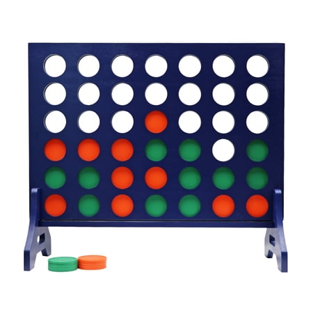 Tailgating Pros Premium Giant Four in a Row with Carrying Case - Jumbo Oversized Outdoor Yard Game - Connect Multiple Pucks in a Row to Win - Many Puck Colors Available!