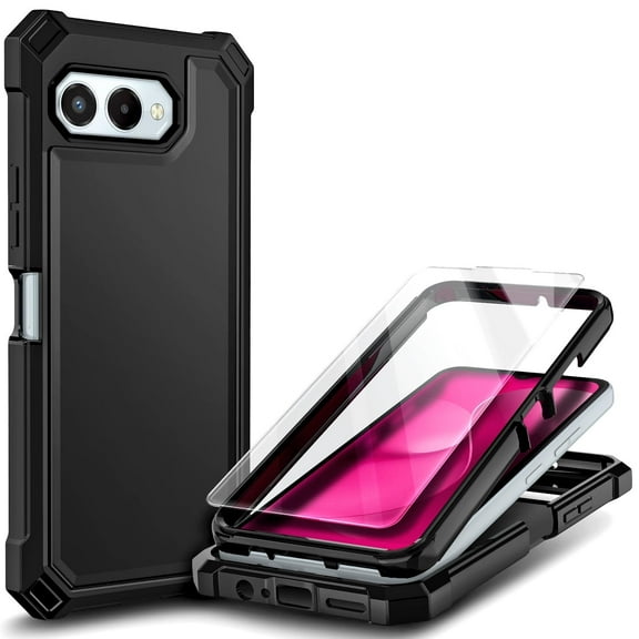 NGB SUPREMACY For T-Mobile Revvl 8 Phone Case Tempered Glass Screen Protector Full-Body Protective Shockproof Bumper TMobile Revvl 8 Case Cover