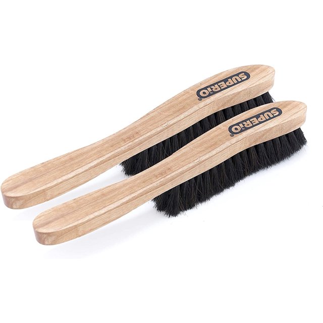 Superio Hat Brush Horsehair Bristles, Solid Wood Durable Felt Hat Brush