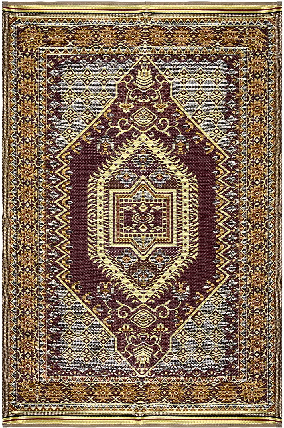 Lightweight Indoor Outdoor Reversible Plastic Area Rug 5x7 Feet