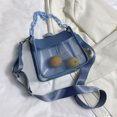 thumbnail image 3 of Bolso bandolera para mujer con estampado de letras y cadena, bolso de hombro transparente de PVC (azul) Ehuebsd Para Estrenar, 3 of 9