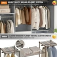 thumbnail image 5 of iSunirm 5FT Small Closet System with 3 Fabric Drawers, Walk In Clothes Organizer System With 3 Adjustable Shelves, Heavy Duty Closet Rack, Garment Rack for Bedroom, Gray, 5 of 8