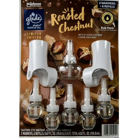 Glade Plugins Roasted Chestnut Scented Oils 2 Warmers   6 Refills