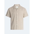 thumbnail image 5 of Free Assembly Men's Plaid Textured Cotton Camp Shirt with Short Sleeves, Sizes S-3XL, 5 of 6