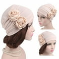 thumbnail image 2 of Woman Corrugated Chemo Headband Stylish Slouchy Hat for Cancer Patient (Beige Random Color), 2 of 7