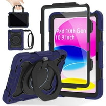 Case for iPad 10th Generation 10.9 inch for Kids Women Men with Screen Protector,360 Kickstand & Handle,Shoulder Strap,Heavy Duty Military Grade Shockproof iPad Case 10th Generation