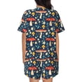 thumbnail image 3 of Kdxio Colorful Mushrooms Print Pajamas Sets for Women Short-Sleeved Pjs with Lounge Shorts Two Piece Sleepwear S-4XL, 3 of 8