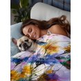 thumbnail image 3 of Twin XL Flat Sheet 66"x102", Pink Purple Hummingbird Soft Lightweight Bedding Flat Sheets Only, Spring Oil Painting Sunflowers Brushed Microfiber Top Bed Sheet, Breathable StainResistant Bedsheets, 3 of 9