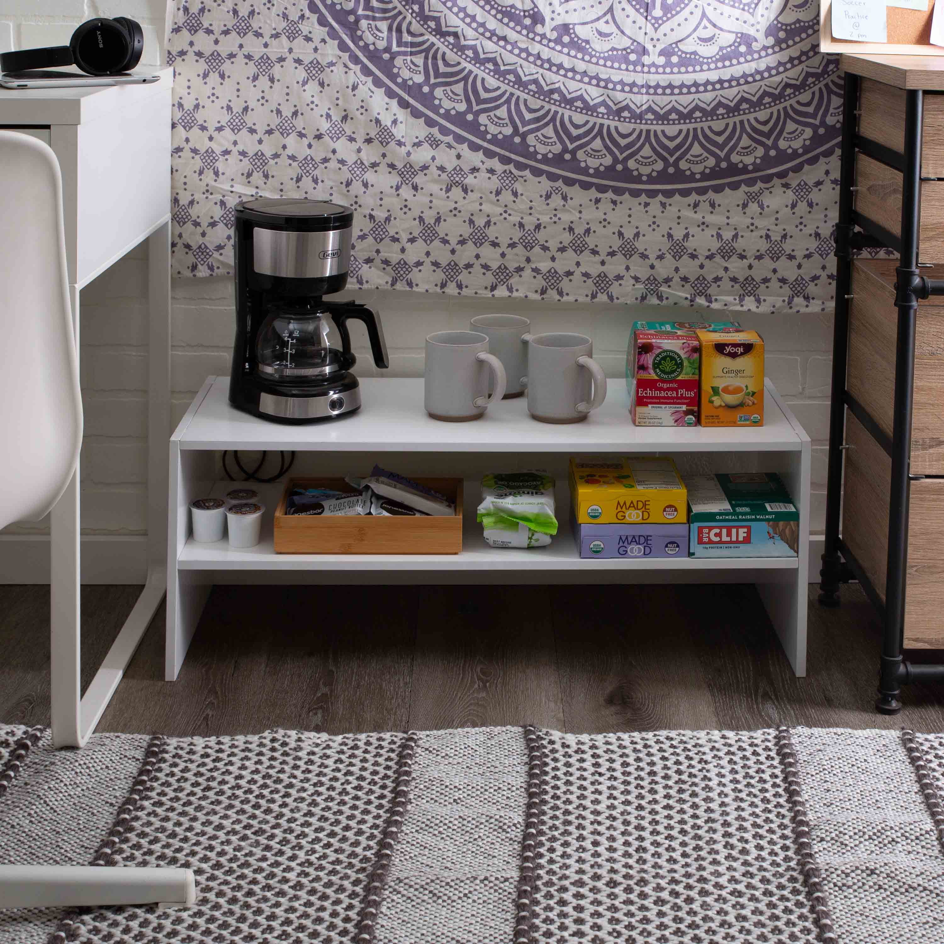 Organize It All 2 Shelf Stackable Shoe Rack in White