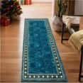 thumbnail image 1 of Washable Runner Rug 2x6 Christmas Runner for Hallway Non Slip Bath Mat Low Pile Kitchen Carpet Non Shedding Modern Border Runner for Bedside Laundry Entrance Hall, Green, 1 of 6