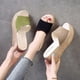 thumbnail image 2 of Mujer verano 2022 exterior cuero playa zapatillas plataforma agua cuña talón algodón tela tacones goma breve Toe Slides35 Gao Jinjia LED, 2 of 2