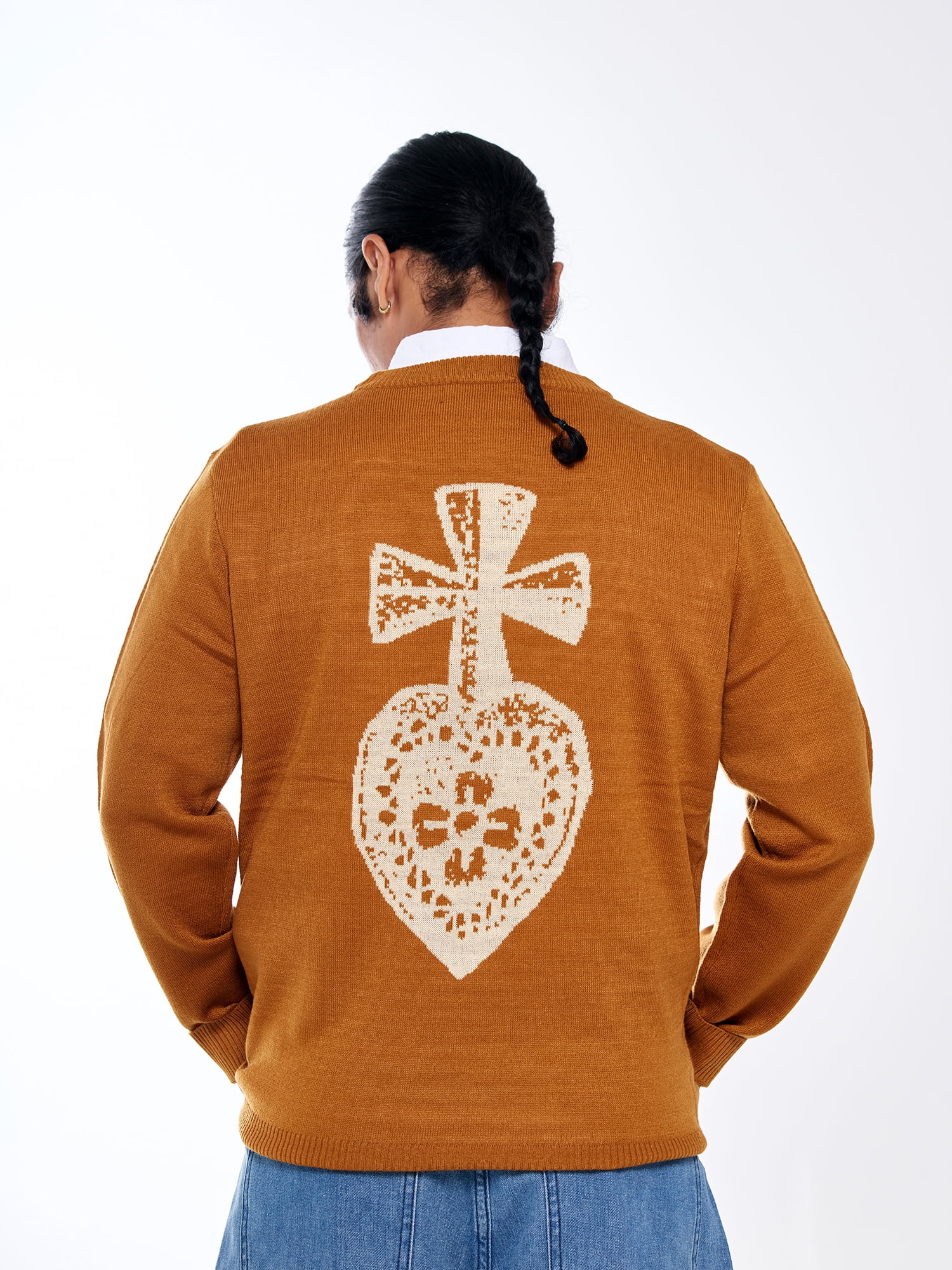 Hija De Tu Madre, Unisex Knit Sweater, Sacred Heart, Sizes XS-3XL