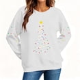 thumbnail image 3 of SimpleJoyi Womens Christmas Tree Lights Print Crewneck Long Sleeve Loose Fit Sweatshirt Top, 3 of 7