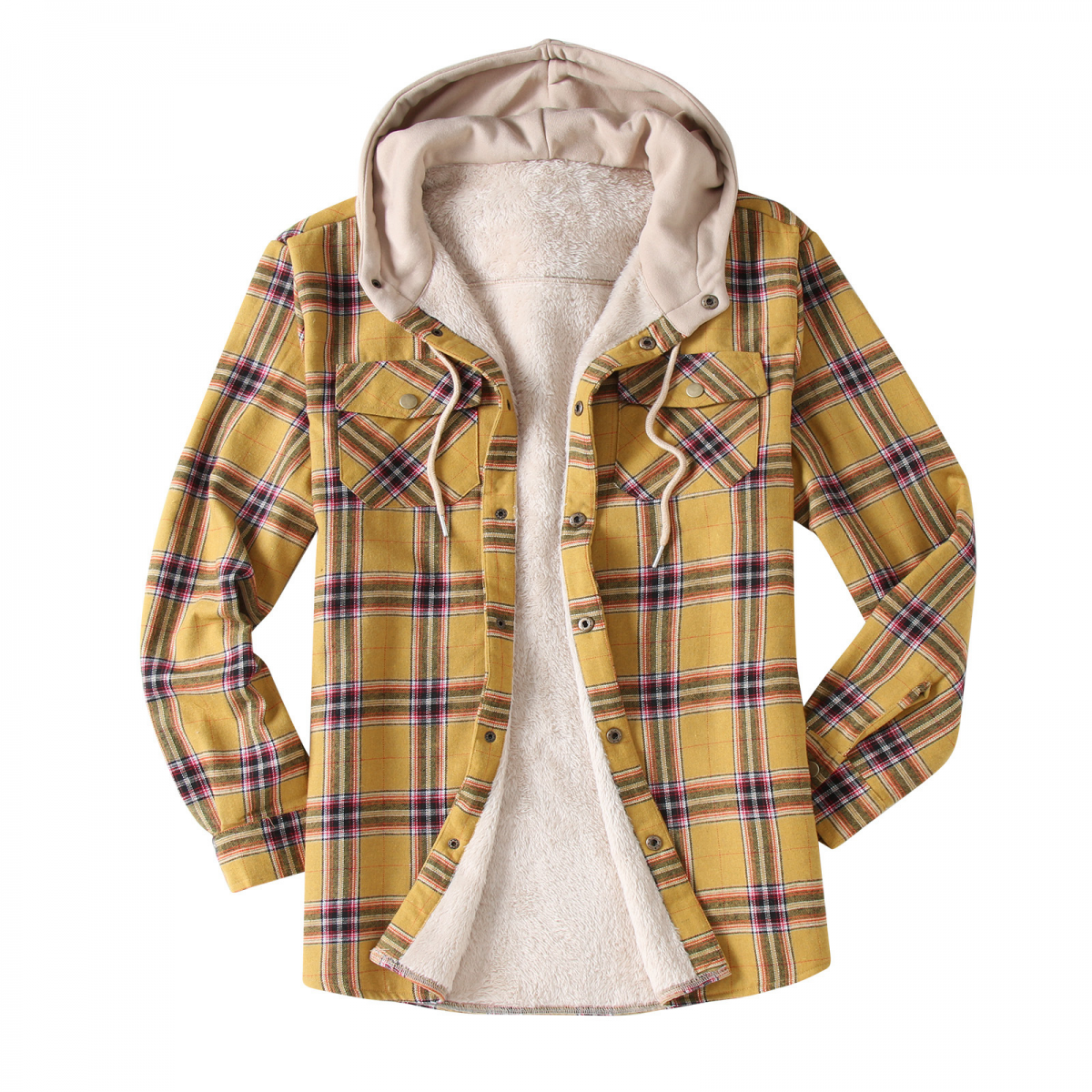Hoodie Sherpa Lined Jacket Shirt 