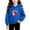 Blue, variant on Bixock Toddler Girls Graphic Hoodies Long Sleeve Tops Crew Neck Pullover Tops Solid Color Print Casual Sweatshirt Warm Soft Windproof Daily Wear Girls Clothings
