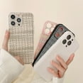 thumbnail image 2 of Woven Pattern Braid Cloth Soft Phone Case Compatible with iPhone Case (Beige,iPhone 12 Pro Max), 2 of 6
