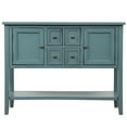 thumbnail image 5 of Buffet Cabinet Sideboard, 46" Dining Room Console Table w/ 4 Storage Drawers, 2 Cabinets, 1 Bottom Shelf, Buffet Server Cabinet, Kitchen Console Table Home Furniture Side Cabinet, Blue, Q6385, 5 of 10