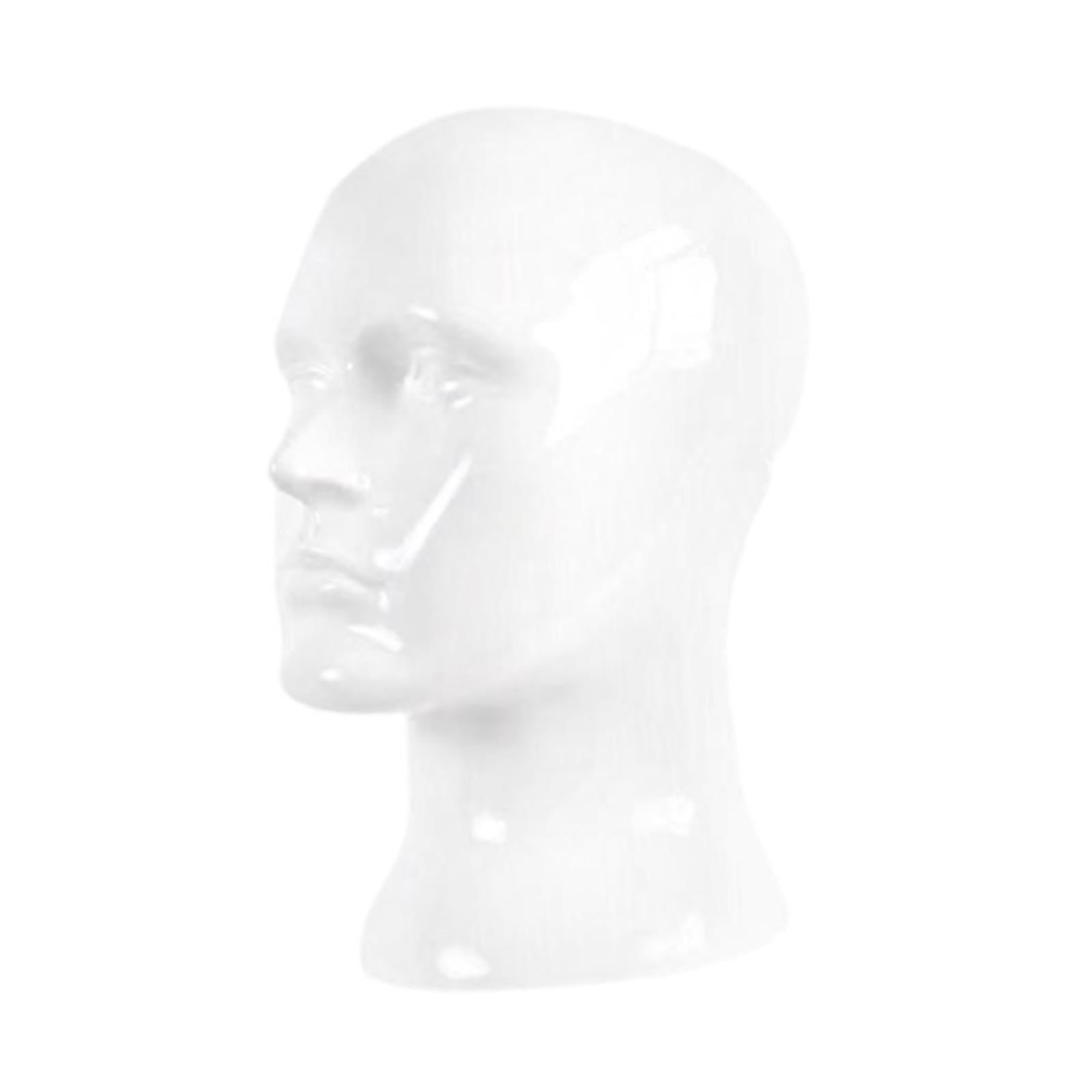 Bothyi Male Mannequin Head Freestanding Wig Stand for Hair Salon Glasses Home Decor Glossy White