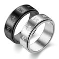 thumbnail image 4 of FJUCHAI Finger Ring Retro Rotatable Couple Rings, Stainless Steel, Engraved, Stress Relief, 4 of 6