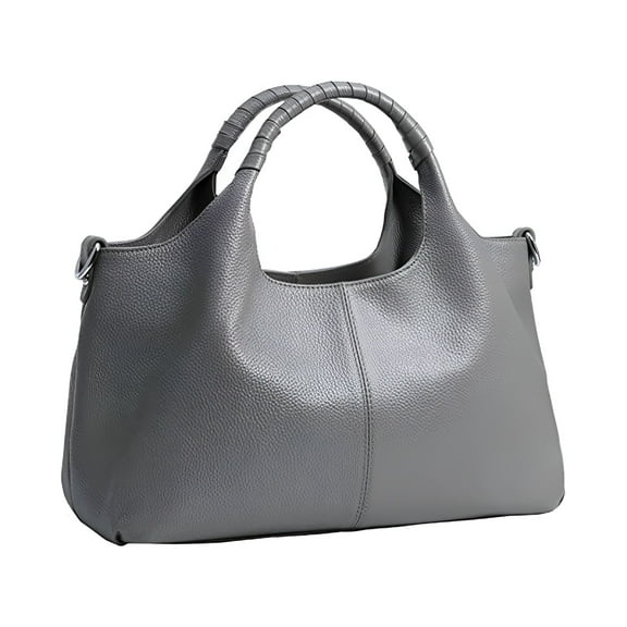 GASTROPOD Genuine Leather Purses and Handbags for Women Top Handle Satchel Large Work Tote Shoulder Crossbody Bag Gray
