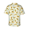 thumbnail image 3 of Fotbe Leopard Print Hawaiian Shirt for Men Unisex Summer Beach Casual Short Sleeve Cotton Linen Button Down Shirts-Medium, 3 of 9
