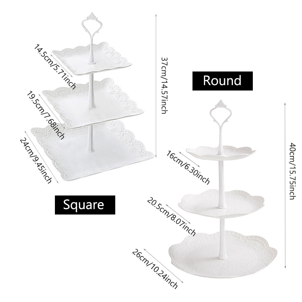 Details about   Round White Design Multi Tier Cake Stand 