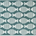 thumbnail image 3 of Unique Loom Outdoor Coastal Collection Area Rug - Pesci (7' 10" Square Turquoise/Ivory), 3 of 6