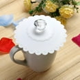 thumbnail image 3 of Copa Tapa Encaje Silicona Diamante Aislamiento Térmico Cubierta Blanco Hugtrwg  Para estrenar, 3 of 5