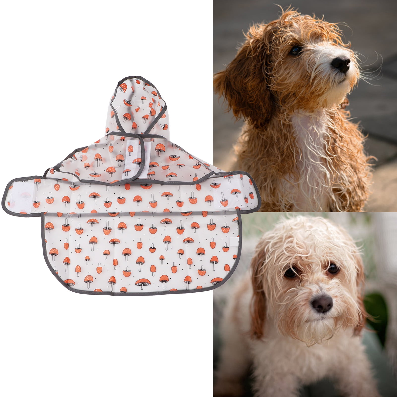 Dog Waterproof Jacket Lightweight Pet Raincoat Jacket Puppy Rain Poncho With Hooded Soft Pet Rain Coat Jacket Adjustable Dog Poncho Puppy Clothes
