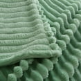 thumbnail image 6 of JML Super Soft Throw Blanket Premium Silky Flannel Fleece Ribbed Jacquard Lightweight Bed Blanket All Season Use Green Ribbed, Throw(40"x60"), 6 of 8