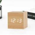 thumbnail image 4 of SXcggal One Wood Clock Creative Electronic Clock Square Digital Clock Mini Alarm Clock Bedside Clock Multifunctional Artistic Beautiful Desktop Decoration, 4 of 7