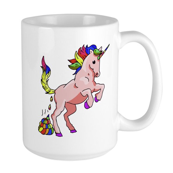 CafePress - Rainbow Unicorn - 15 oz Ceramic Large Mug