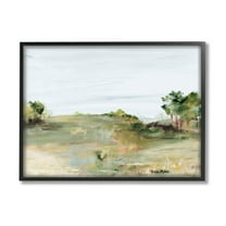Stupell Industries Grassland Nature Horizon Scene Painting Black Framed Art Print Wall Art, Design by Robin Maria