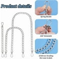 thumbnail image 4 of 6pcs 3 Sizes Bag Strap Chains 8/16/24Inch 21/40/60cm Purse Extender Bag Extender Chains Purse Chains Aluminum Curb Link Chains with Alloy Swivel Clasps Silver, 4 of 8