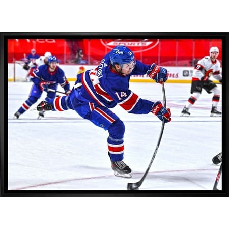 Nick Suzuki Montreal Canadiens Framed 20x29 Shooting Canvas