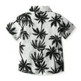 thumbnail image 4 of Boys Graphic Tees Child Toddler Boys Short Sleeve Hawaiian Style Summer Casual Gentleman Tops Beach Holiday Floral Shirts Summer Tops White 6 Months-9 Months, 4 of 7