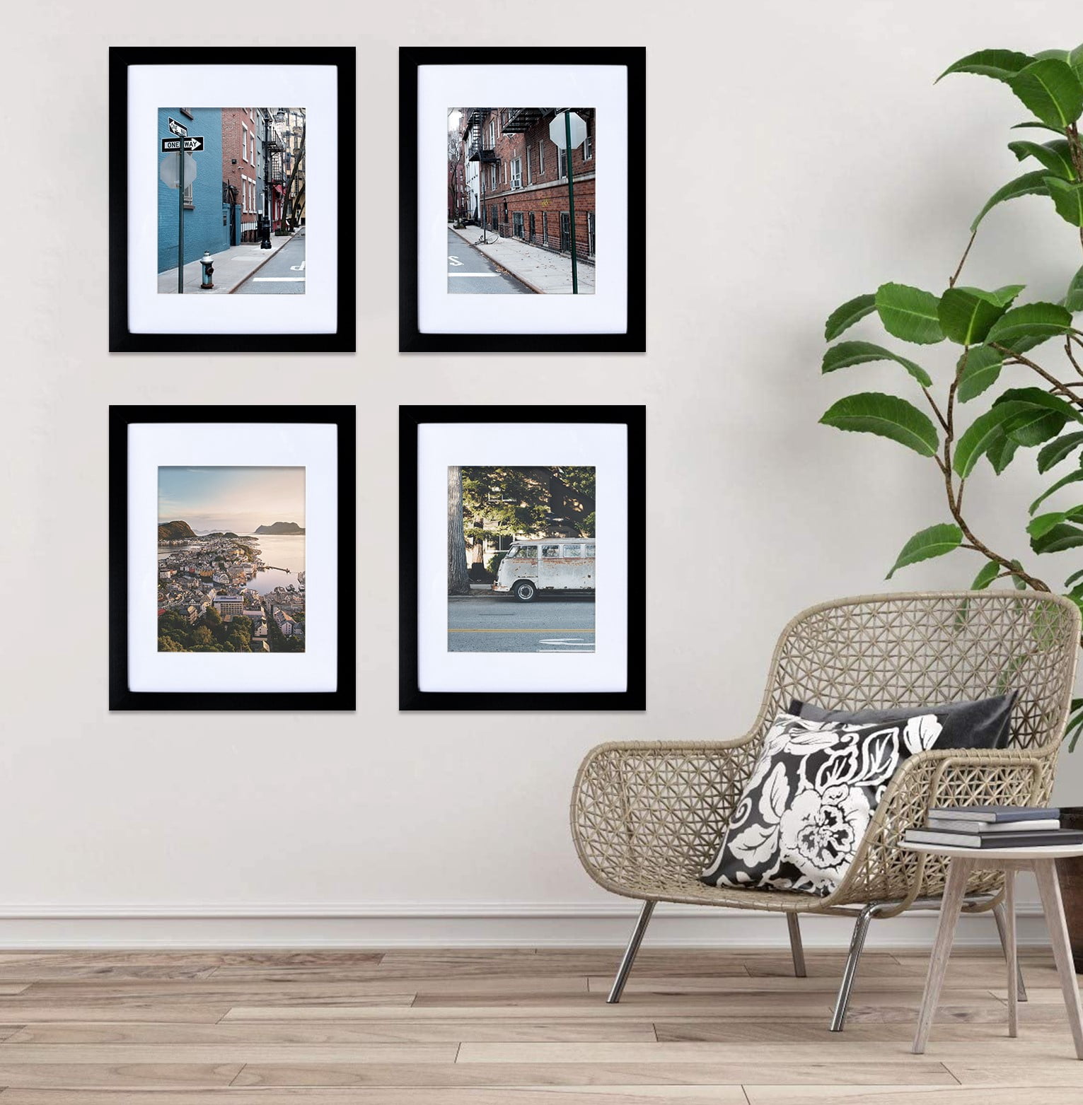 Picture Frame MDF Black 11*14" Wall Mount & Tabletop Display, Pack of 4